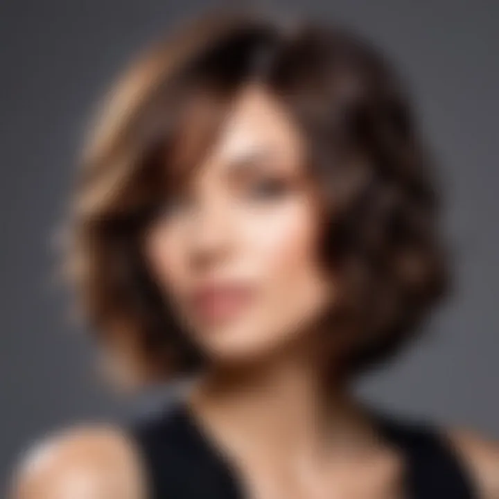 Trendy angled layered bob with soft curls