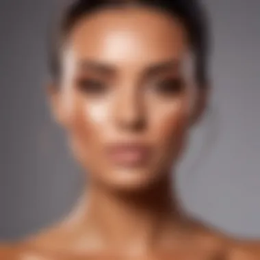 An elegant application of bronzer on a flawless complexion