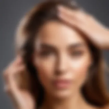 A woman applying argan oil to her hair