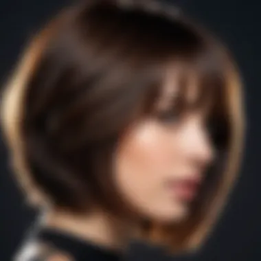 Close-up of a back-layered bob cut emphasizing texture and volume