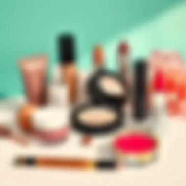 Artistic Bridal Makeup Products Artistic arrangement of bridal makeup products
