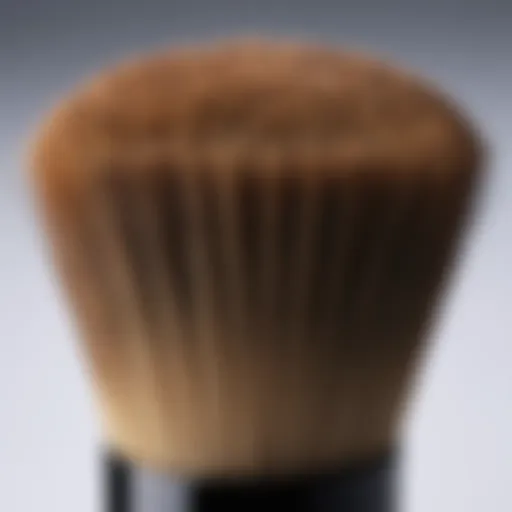 Close-up view of a horsehair brush showcasing its bristles