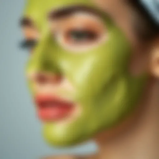 Nourishing avocado mask applied on skin