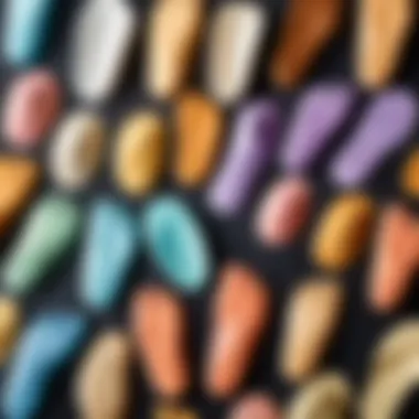 Assorted foot mask products lined up on a surface