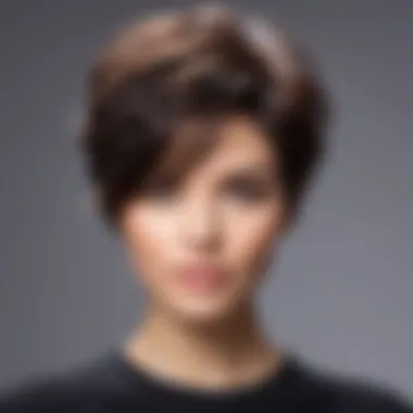 Textured short hairstyle with volume and layers