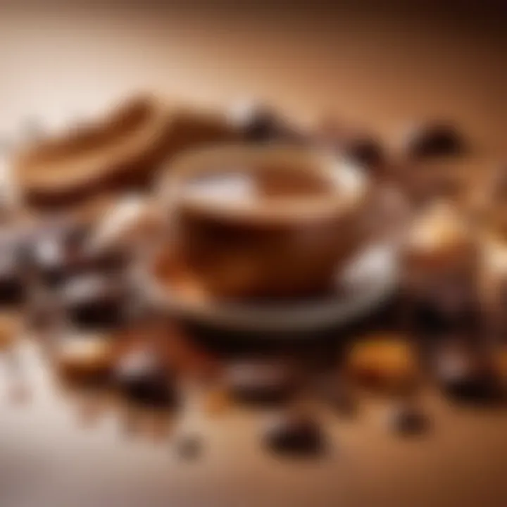 A serene display of beauty products featuring coffee, chocolate, and caramel colors.