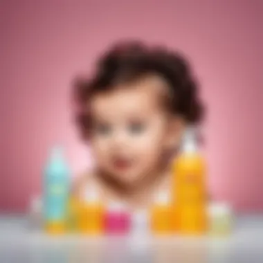 A collection of baby hair care products