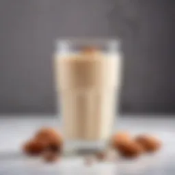 Nutrient-rich bitter almond milk in a glass