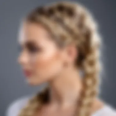 Long blonde hair styled with braids