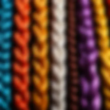 Colorful display of various braid styles