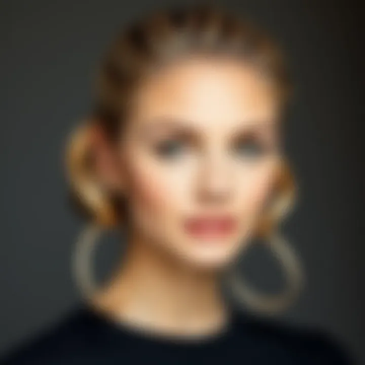 Model with butterfly hairstyle complementing an oval face