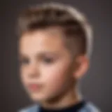 A trendy children's haircut showcasing a stylish fade