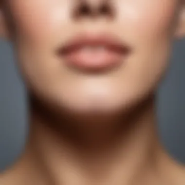 A close-up of a person with chin fat concerns