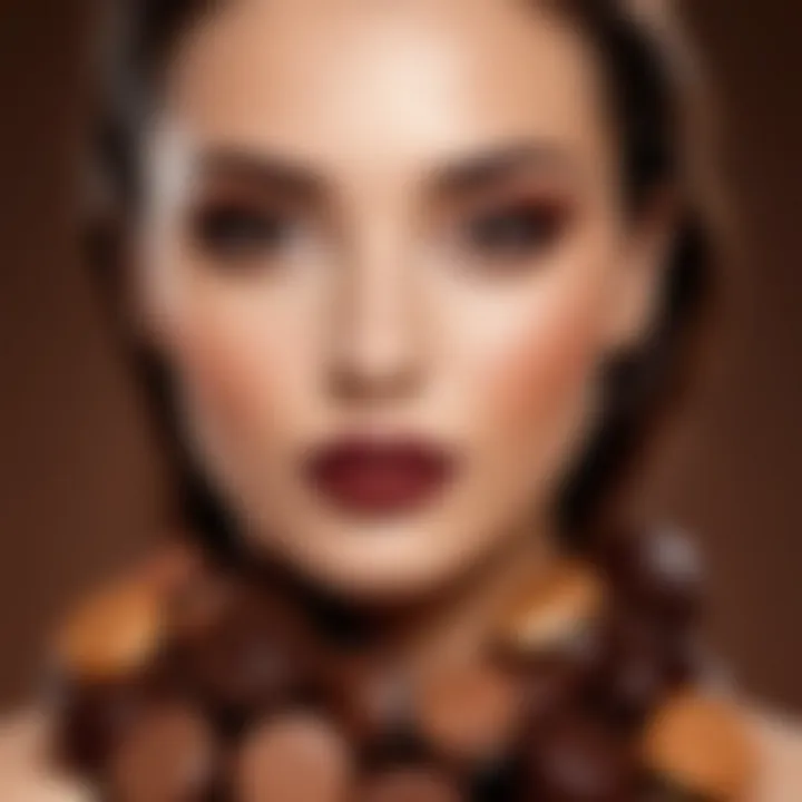 An elegant arrangement showcasing chocolate shades in makeup.