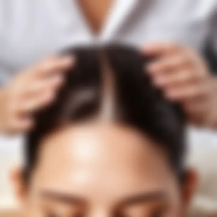 Scalp massage with natural oil