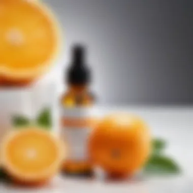 Aesthetic arrangement of ingredients used in vitamin C serums