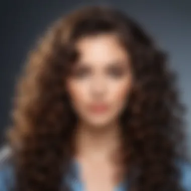 A stylish individual with long curly hair demonstrating a trendy hairstyle.