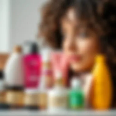 Selection of hair care products for curly hair