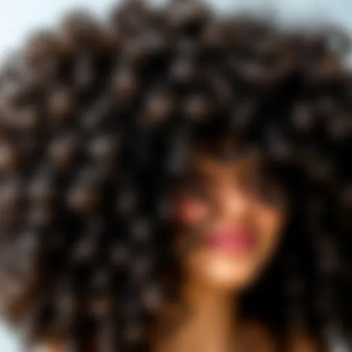 Close-up of curly hair showcasing texture