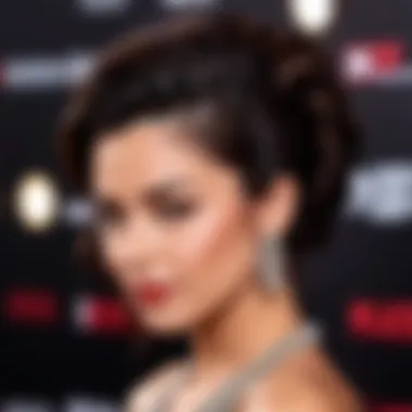 Demet Özdemir showcasing a glamorous hairstyle at a red carpet event