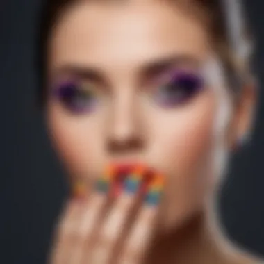 Vivid colors and textures in a nail art collection