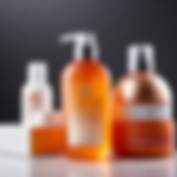 Various hair care products designed for damaged hair restoration