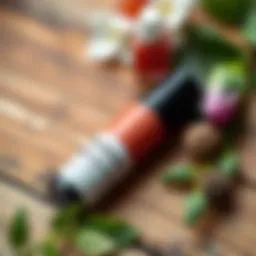 Hydrating lip balm on a wooden surface