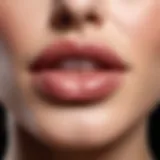 A close-up view of healthy, plump lips enhanced with natural oils