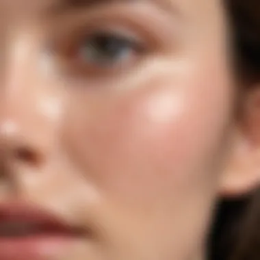 Close-up of clear skin after treatment