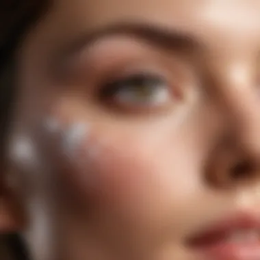 Close-up of skin exfoliation technique