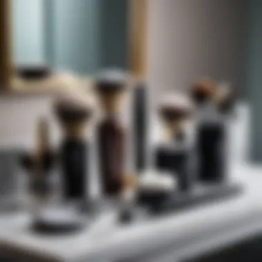 Stylish grooming tools displayed on a vanity