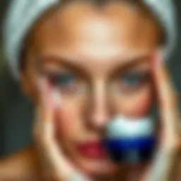 Cream application around the eyes for reducing puffiness