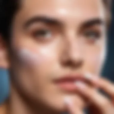 Applying Acne Cream on Skin Application of cream on skin