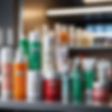 Selection of Various Acne Creams Variety of acne creams on a shelf