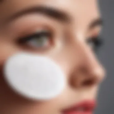 A close-up of a toner being applied on a cotton pad, showcasing its texture.