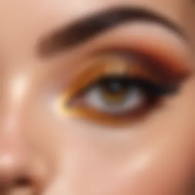 Stylish eye makeup featuring warm and vibrant hues