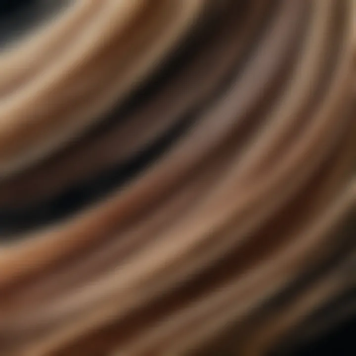 A close-up view of hair strands in different shades.