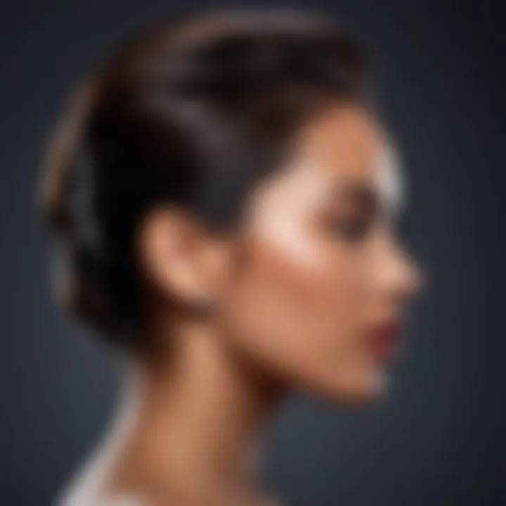 A profile of a person with beautifully styled hair.