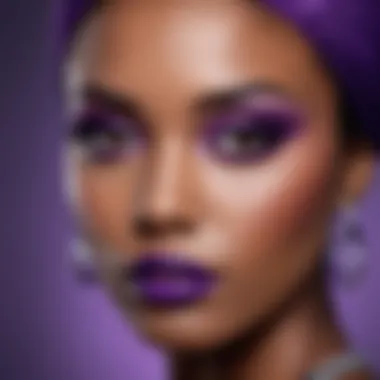 A selection of accessories in purple perfect for enhancing dark skin tones.