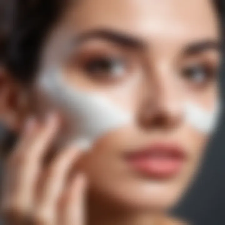 Homemade moisturizer application on skin