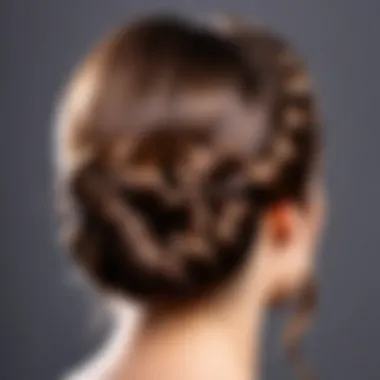 Elegant low bun hairstyle showcasing intricate braiding.