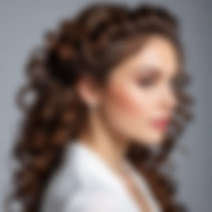 Romantic half-up half-down style featuring delicate curls.