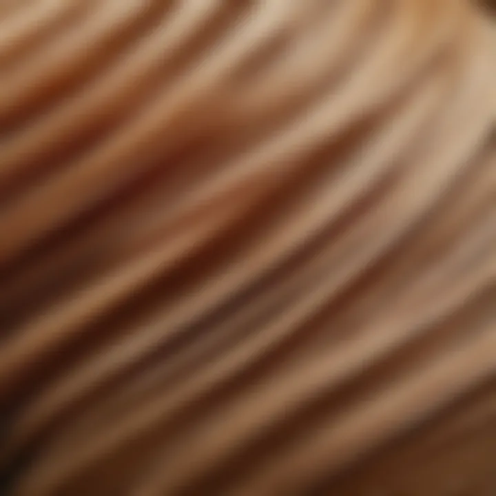 Close-up of hair strands showcasing the texture of bej sarisi color