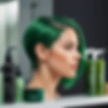 Stylish hair products for maintaining green hair