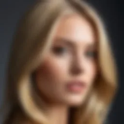 A close-up of beautifully styled concealed blonde hair, showcasing the interplay of light and shadow.