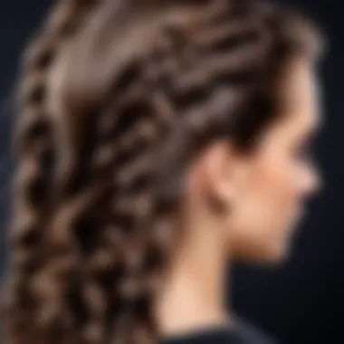 A close-up of intricate braiding techniques on textured hair