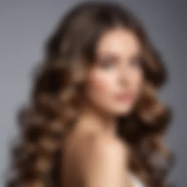 A fashionable long hairstyle with soft waves and highlights