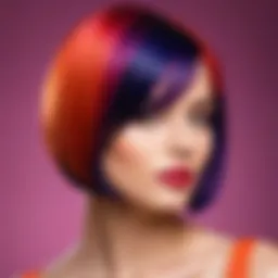 A vibrant and stylish bob cut showcasing modern hair colors