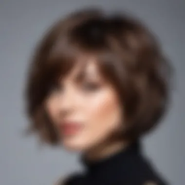 Textured bob cut emphasizing volume