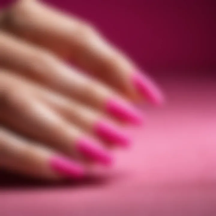 Step-by-step application of pink artificial nails